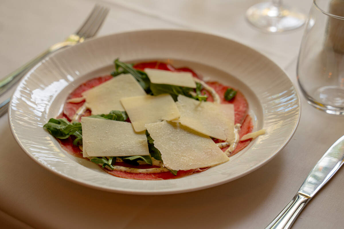 Carpaccio di carne at Da Angelino Cucina Italiana.